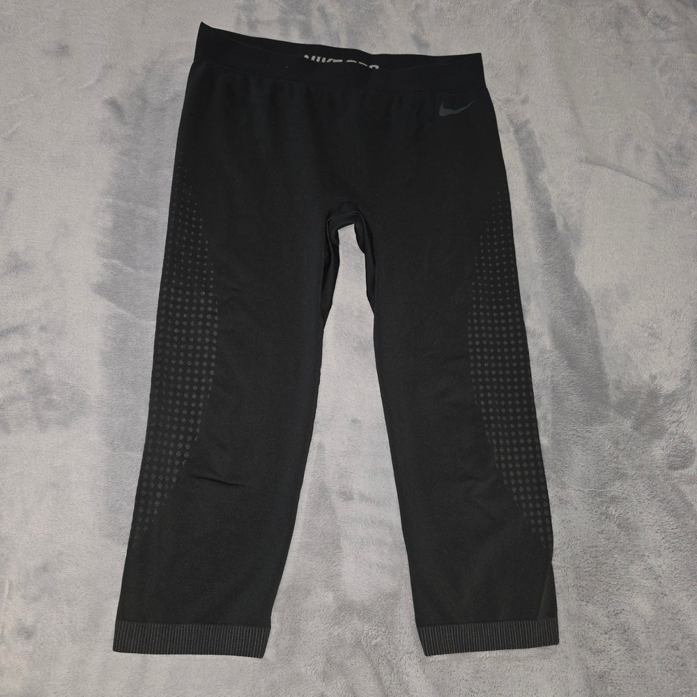 Nike Pro Hypercool Women Black Cropped Leggings Size Medium